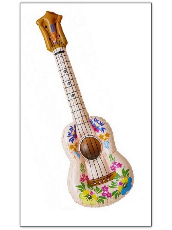Guitare gonflable aloha 104cm: Accessoires à thème hippie