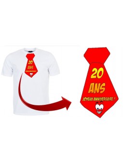 T-shirt anniversaire "Cravate 20 ans"