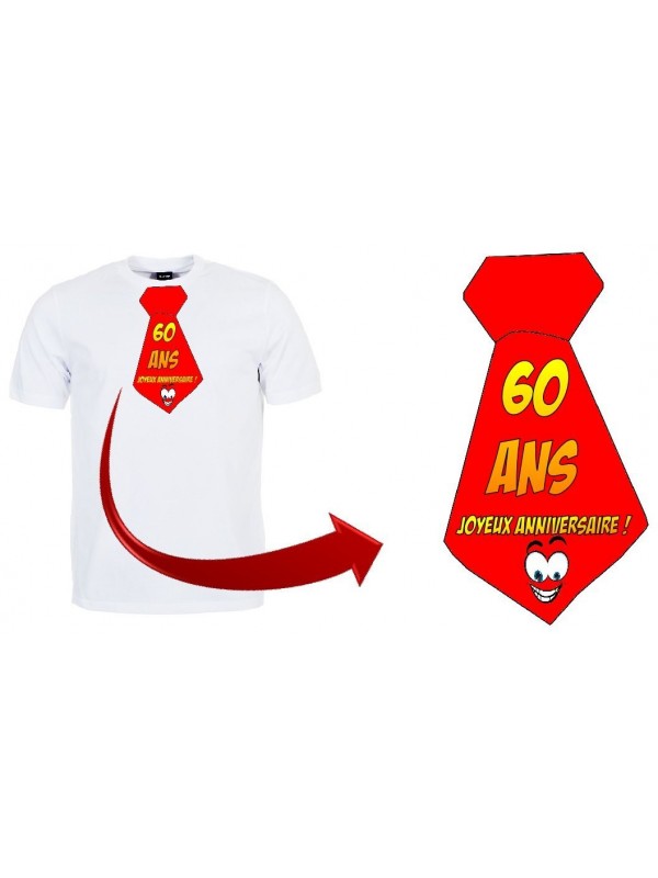 T-shirt anniversaire Cravate 60 ans